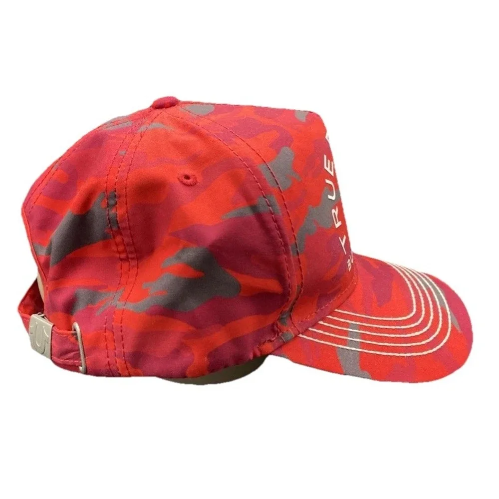 True Religion Jeans Men 36 33Straight Dark‎ Wash Red Stitching Plus Red TR Hat